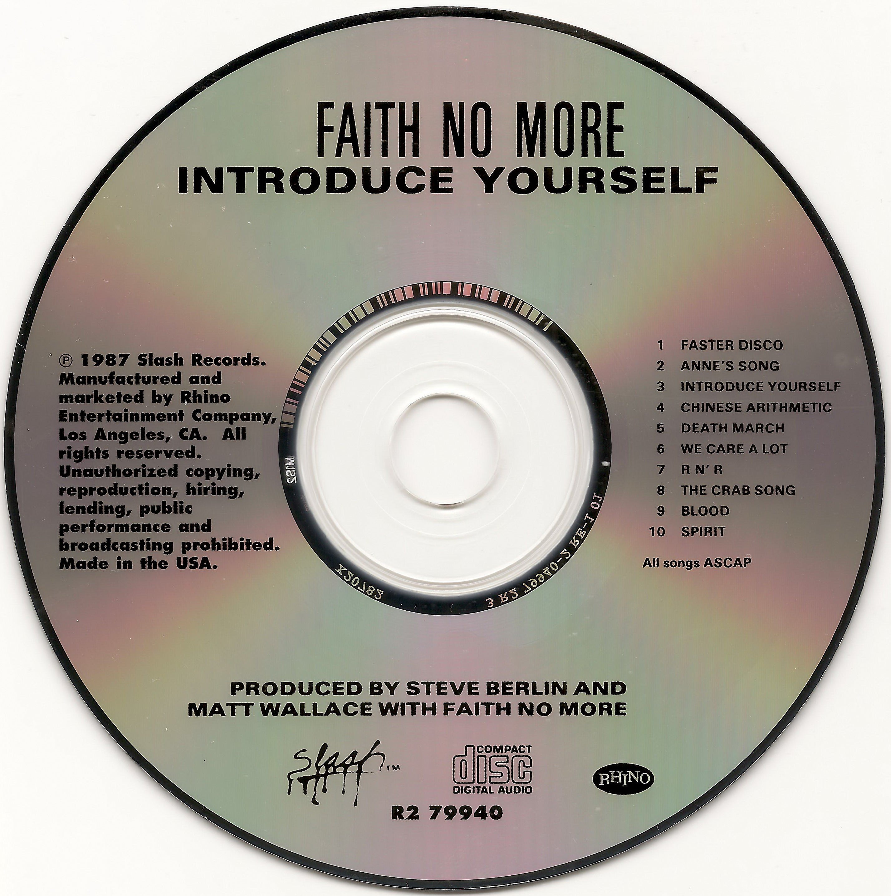 Faith No More – Introduce Yourself Music CD