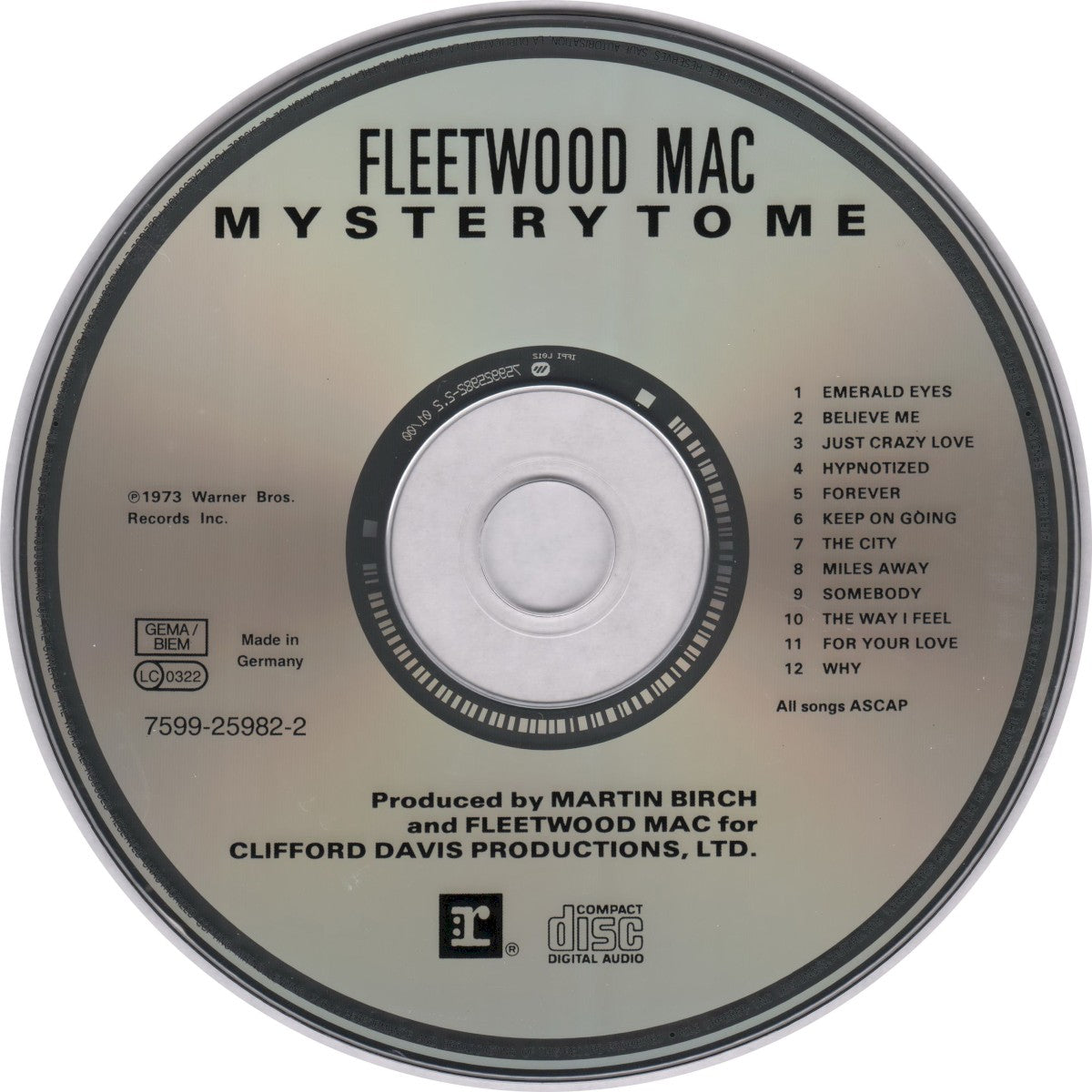 Fleetwood Mac – Mystery to Me Music CD