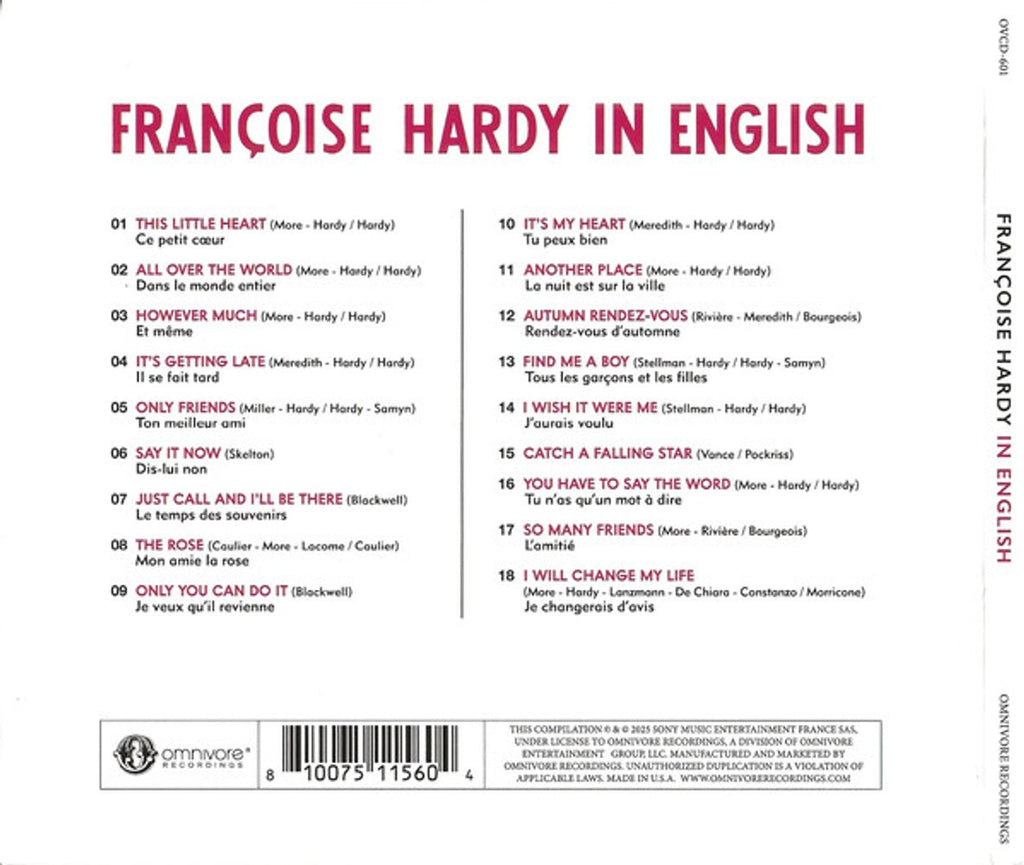 Francoise Hardy – In English Music CD