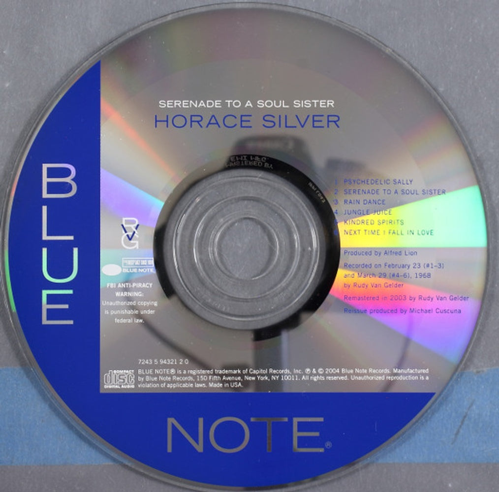 Horace Silver – Serenade To A Soul Sister Music CD