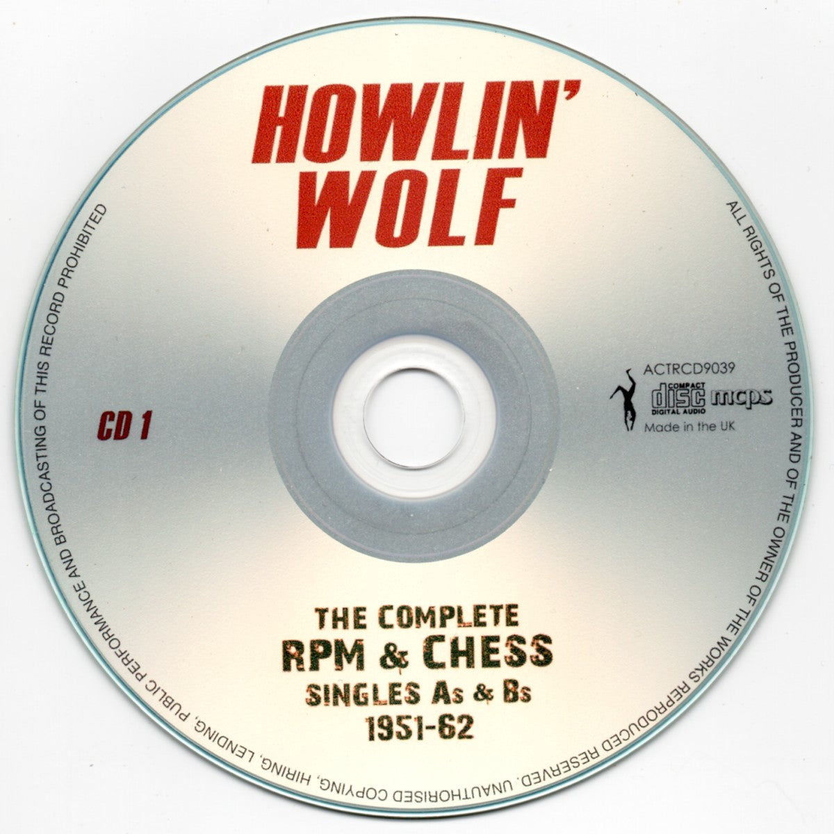Howlin' Wolf – The Complete RPM &Chess Singles As & Bs 1951-62 (3-CD) Music CD