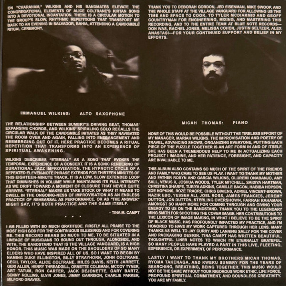 Immanuel Wilkins – Immanuel Wilkins Quartet: Live At The Village (LP Vinyl) Vinyl Record