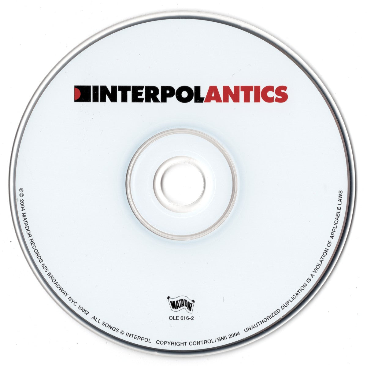 Interpol – Antics Music CD
