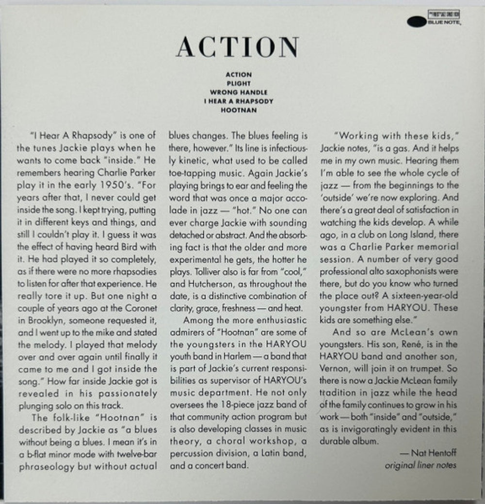 Jackie Mclean – Action Music CD