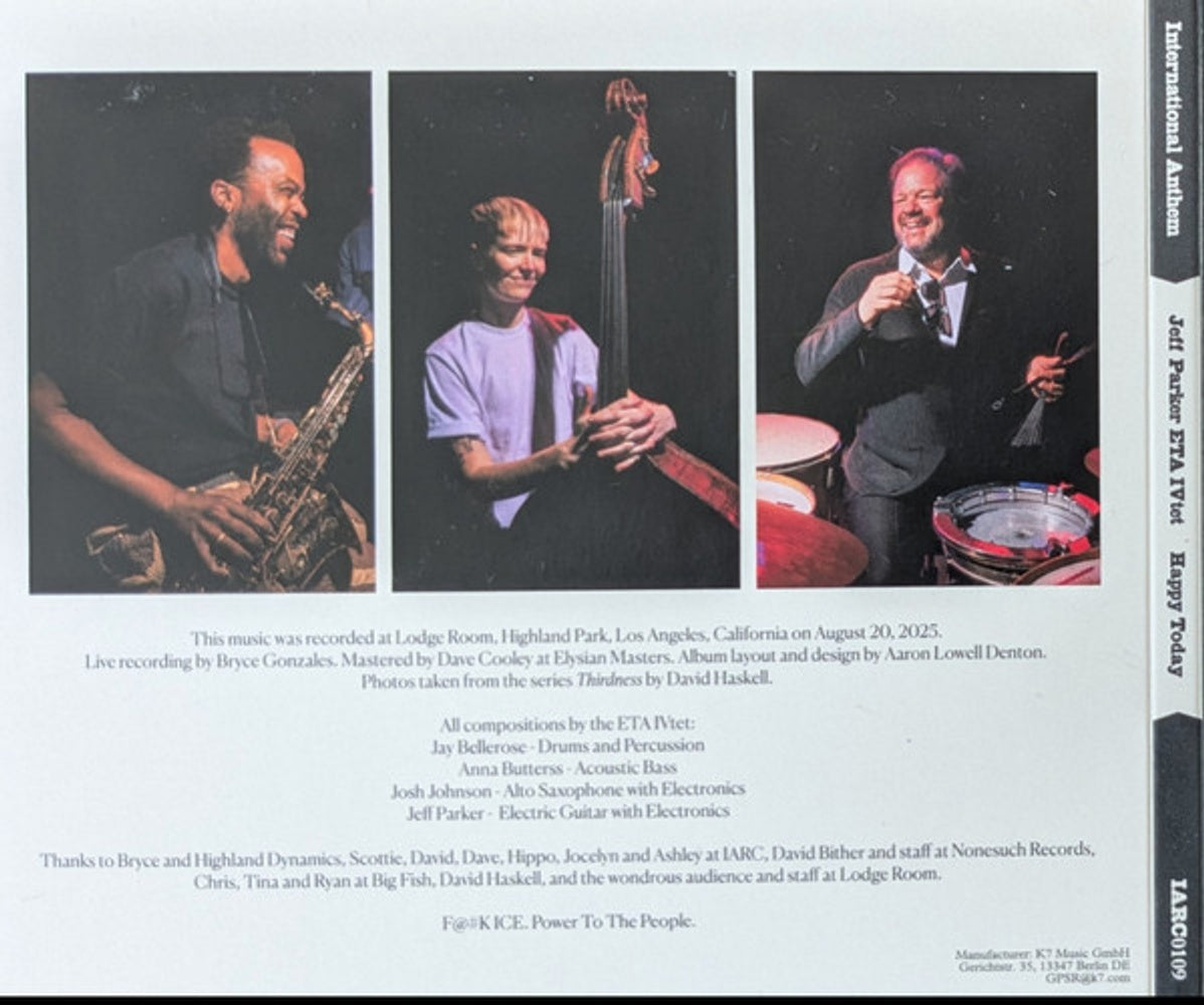 Jeff Parker & ETA IVtet – Happy Today Music CD