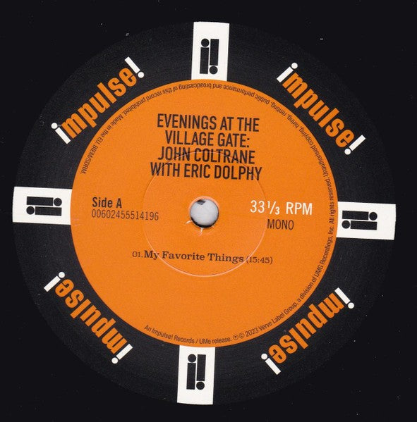 John Coltrane – Evenings At The Village Gate: John Coltrane With Eric Dolphy (LP Vinyl) Vinyl Record
