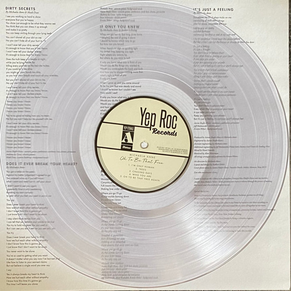 Michaela Anne – Oh To Be That Free (LP Clear Vinyl) Vinyl Record