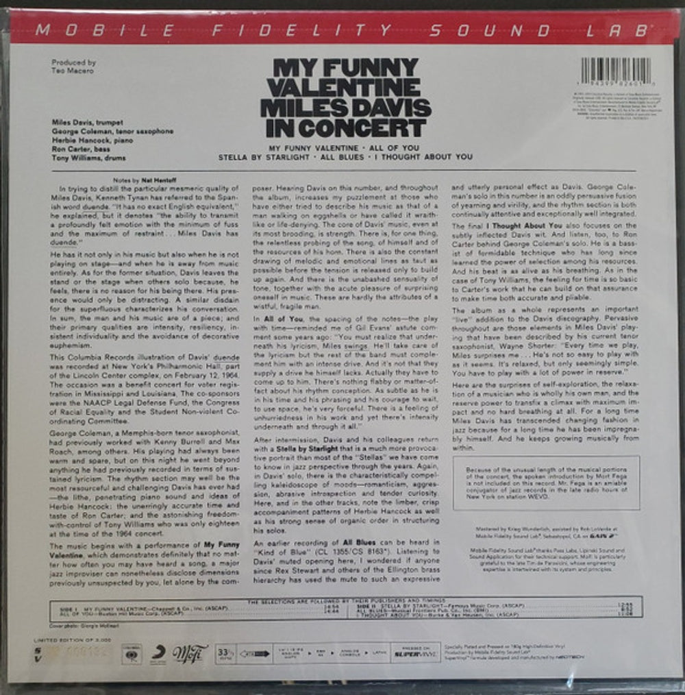 Miles Davis – My Funny Valentine: In Concert (Mobile Fidelity LP Vinyl) Vinyl Record
