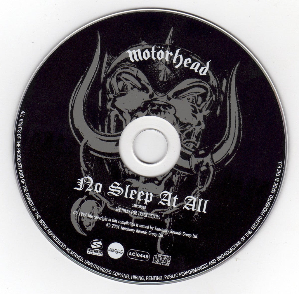 Motörhead – No Sleep At All Music CD