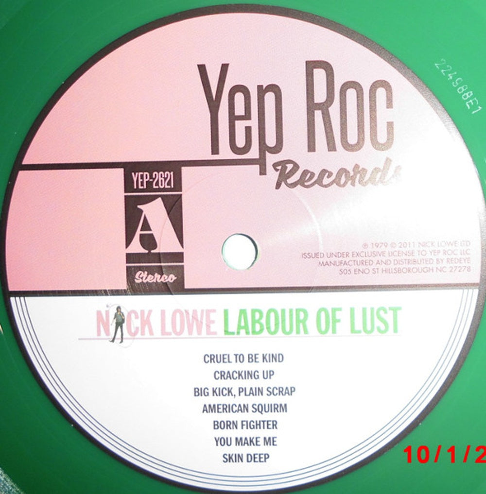 Nick Lowe – Labour Of Lust (LP Green Vinyl) Vinyl Record