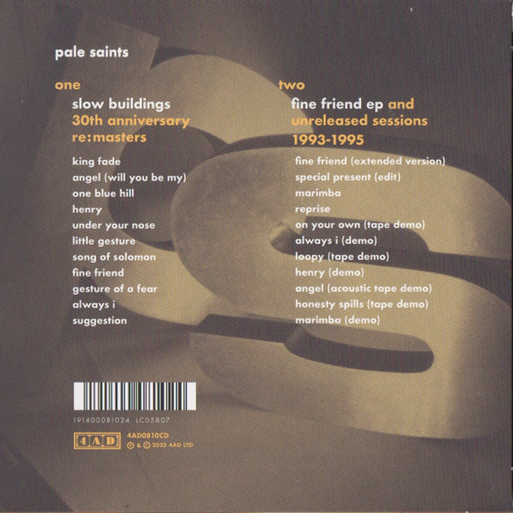 Pale Saints – Slow Buildings (2-CD) Music CD