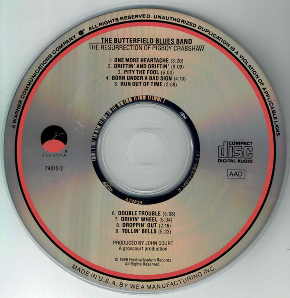 Paul Butterfield Blues Band – Resurrection of Pigboy Crabshaw Music CD