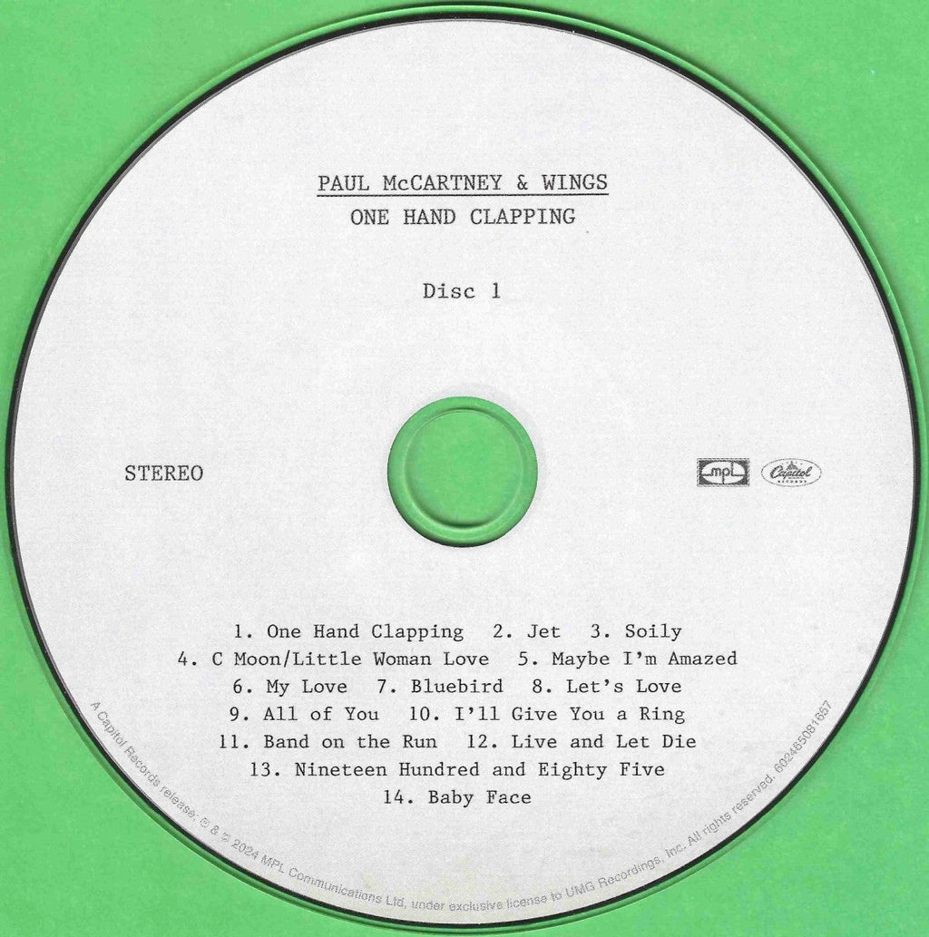 Paul McCartney And Wings – One Hand Clapping (2-CD) Music CD