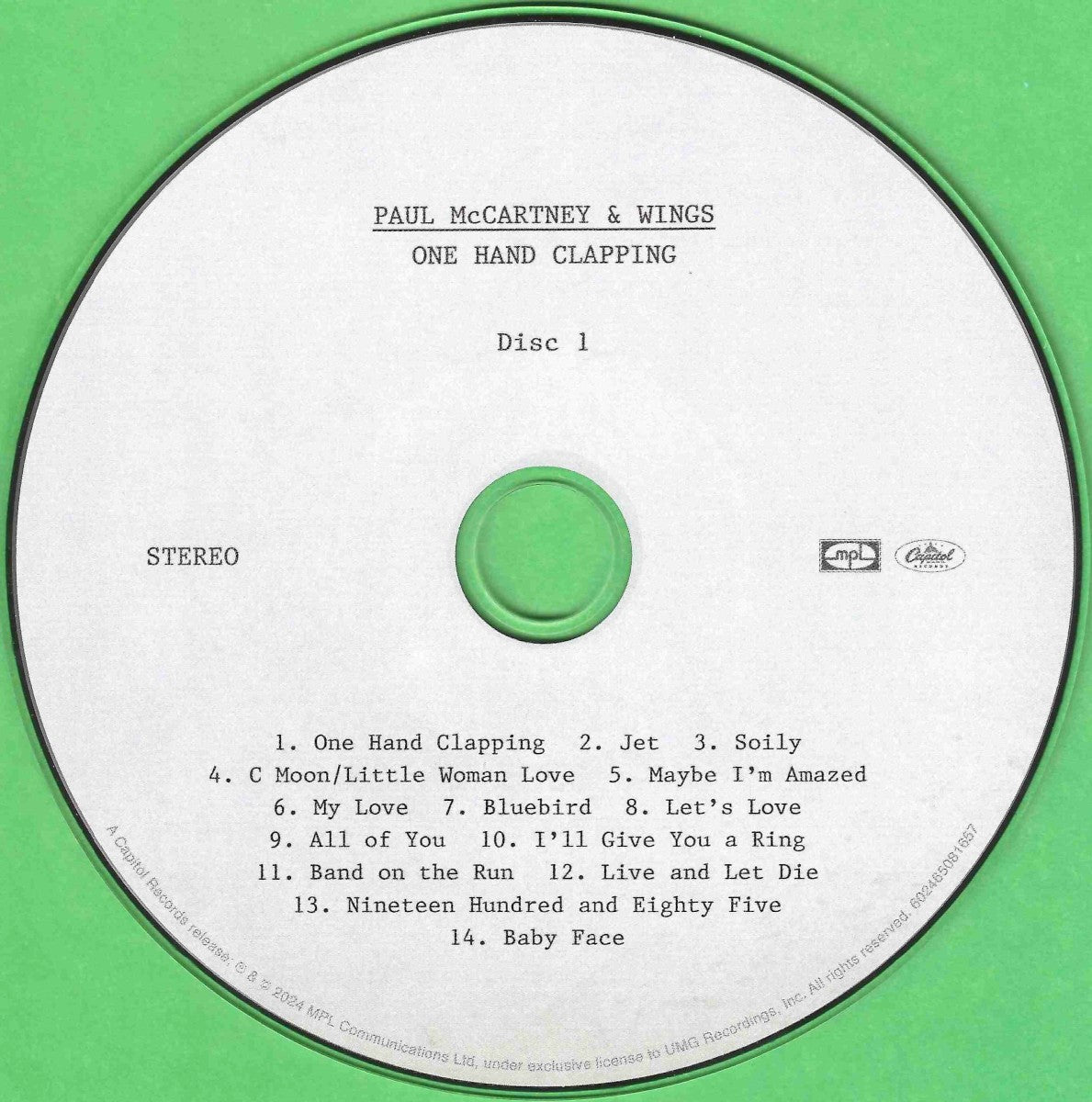 Paul McCartney And Wings – One Hand Clapping (2-CD) Music CD