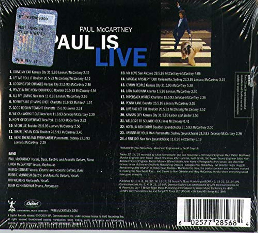 Paul McCartney – Paul Is Live Music CD