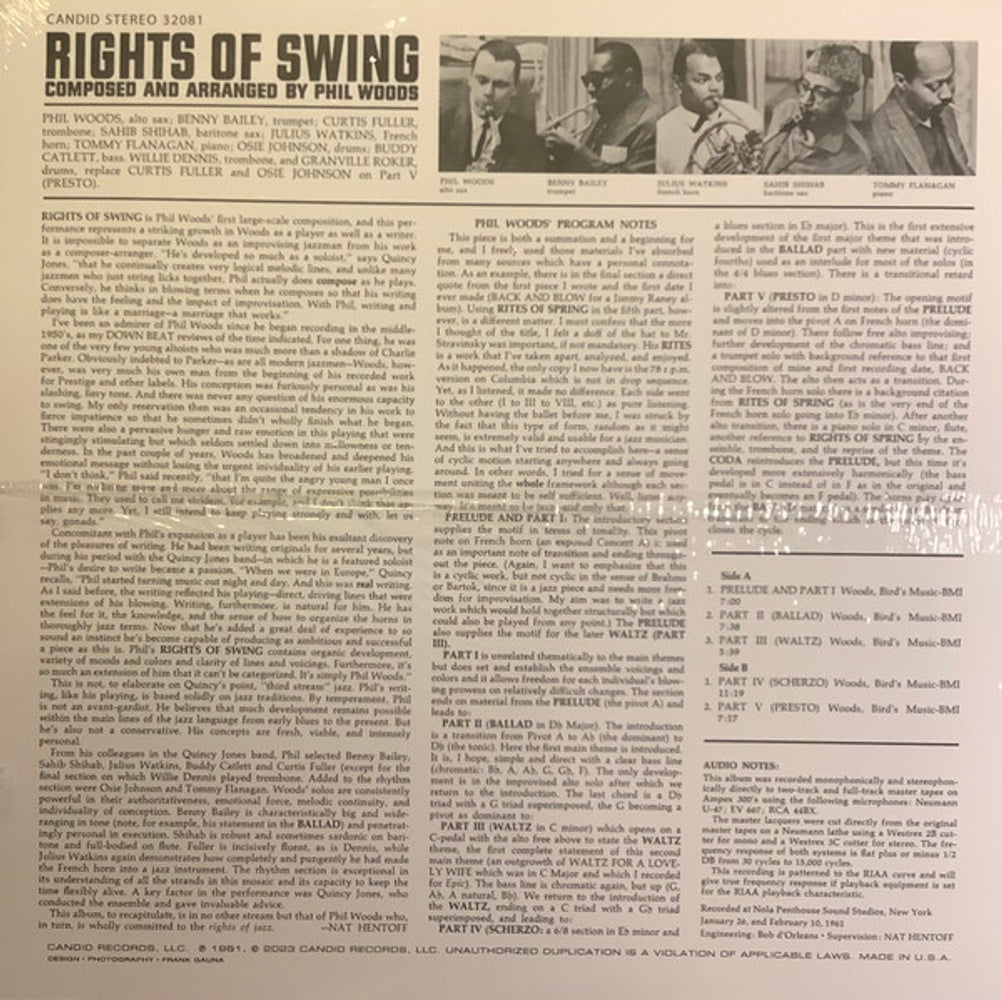 Phil Woods – Rights Of Swing (LP Vinyl) Vinyl Record