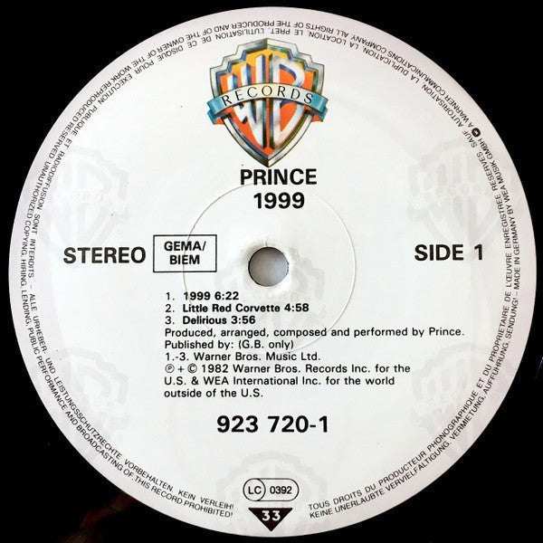 Prince – 1999 (2-LP Vinyl) Vinyl Record