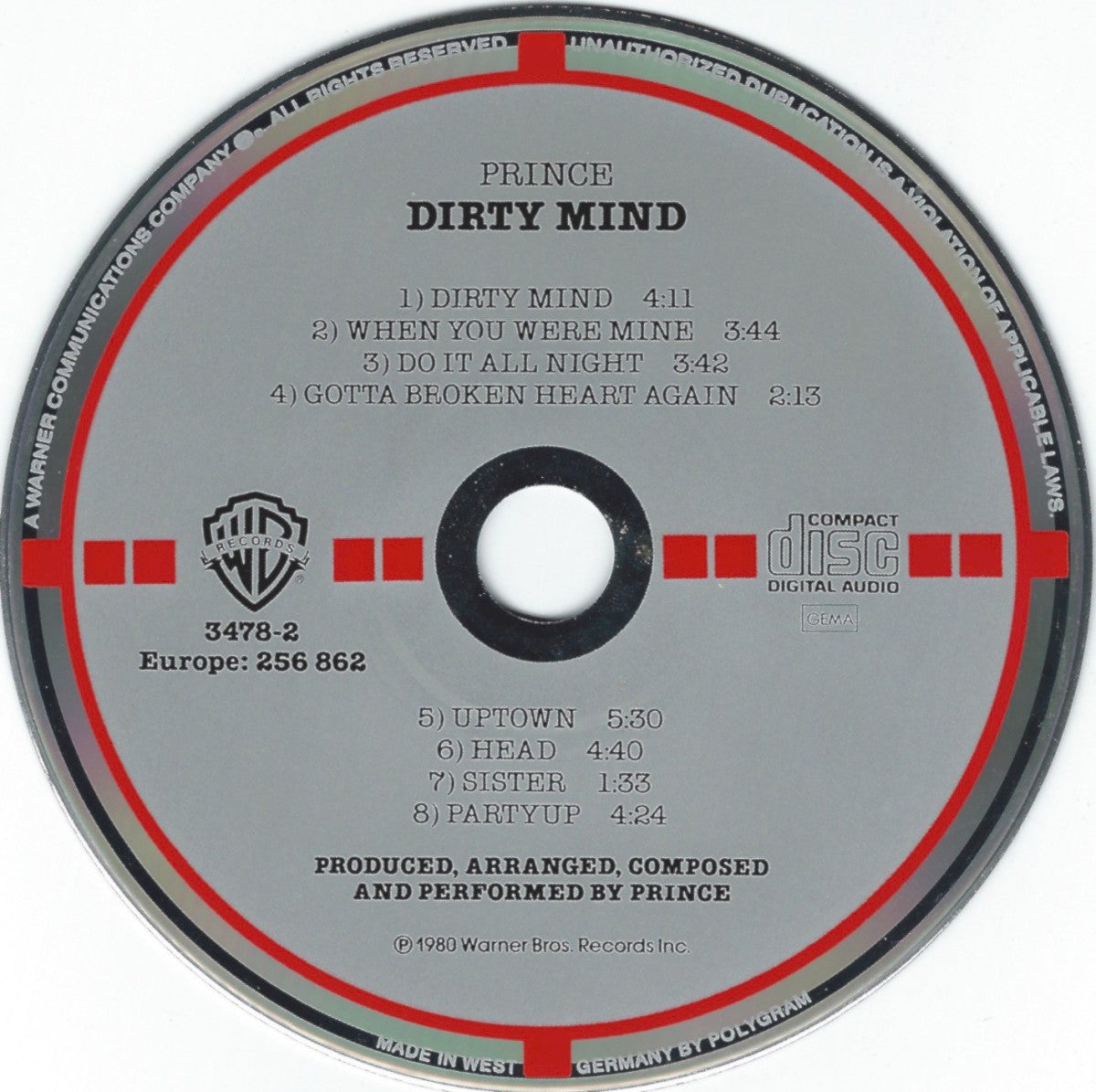 Prince – Dirty Mind Music CD