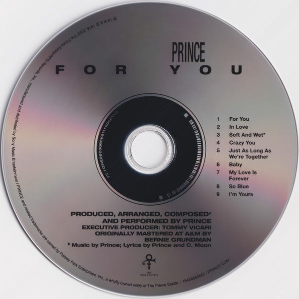 Prince – For You Music CD