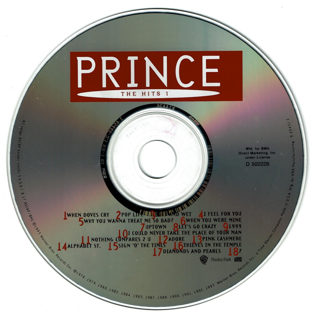 Prince – The Hits 1 Music CD