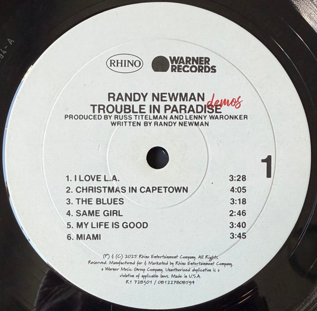 Randy Newman – Trouble In Paradise: Demos (LP Vinyl) Vinyl Record
