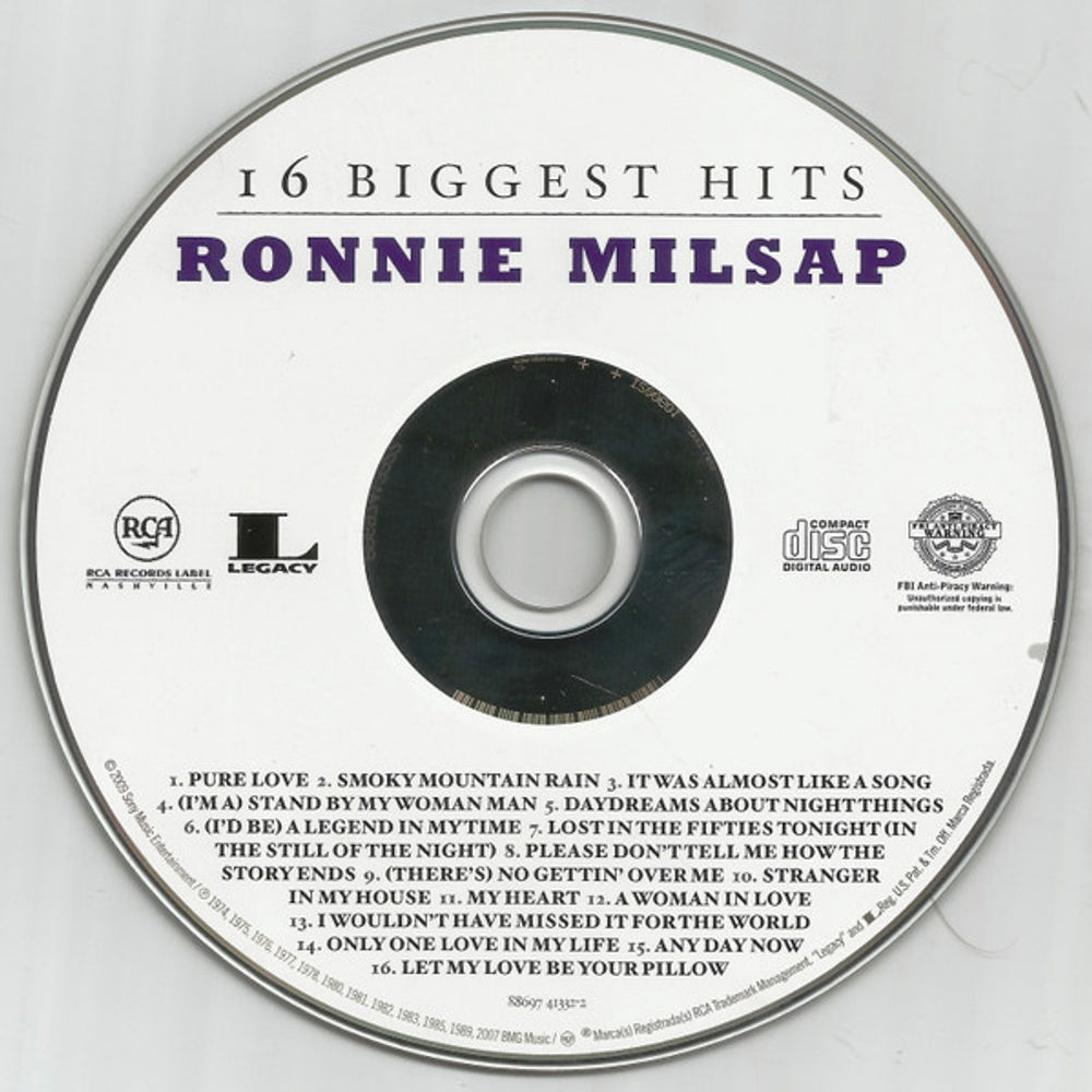 Ronnie Milsap – 16 Biggest Hits Music CD