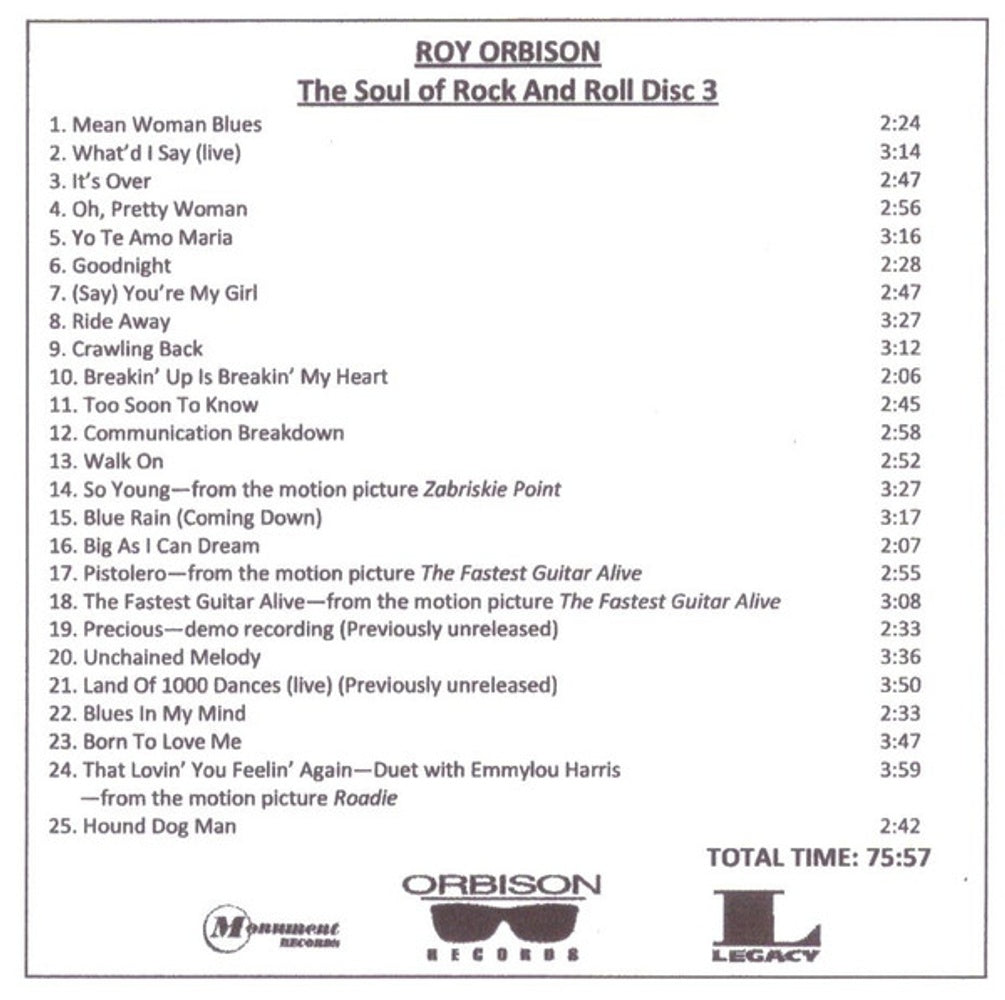 Roy Orbison – The Soul Of Rock and Roll (4-CD) Music CD