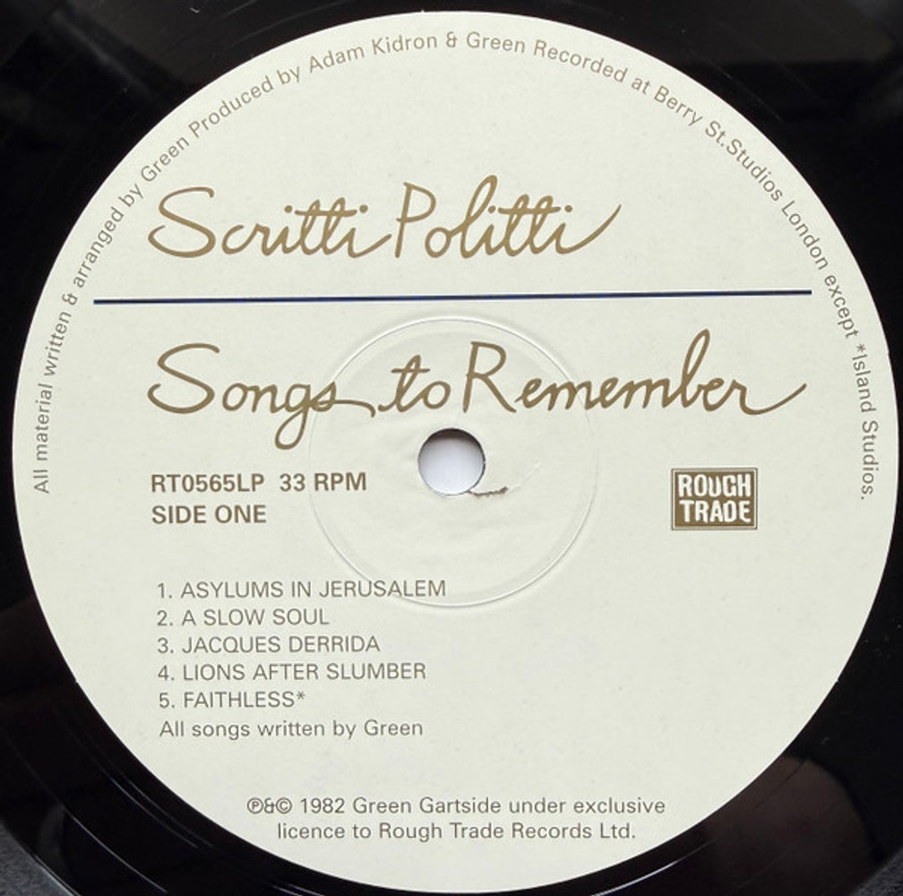 Scritti Politti – Songs To Remember (LP Vinyl) Vinyl Record
