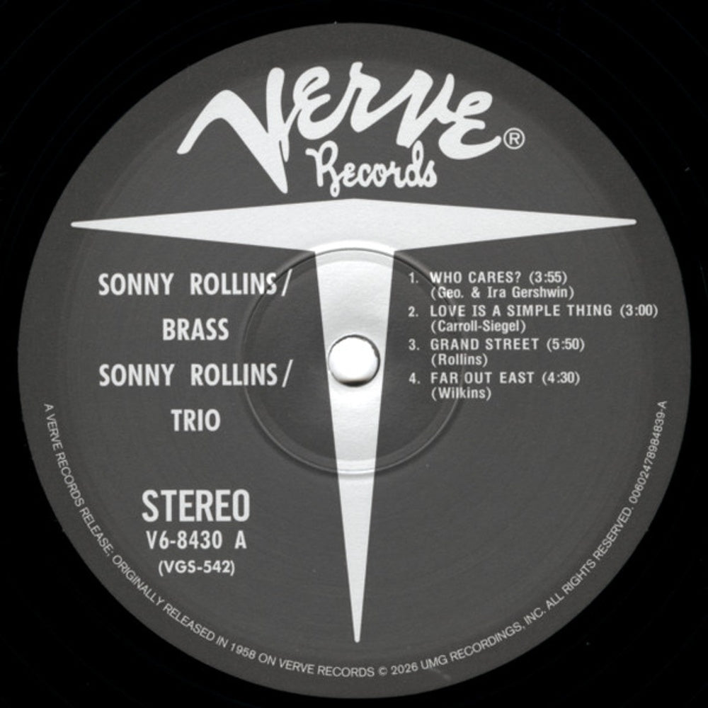 Sonny Rollins – Brass/Trio (LP Vinyl) Vinyl Record