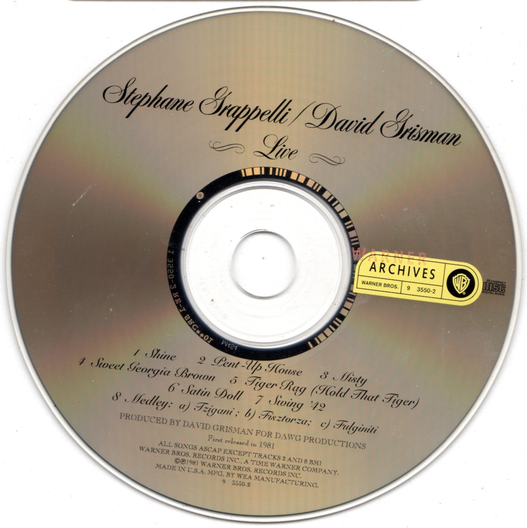 Stephane Grappelli & David Grisman – Live Music CD