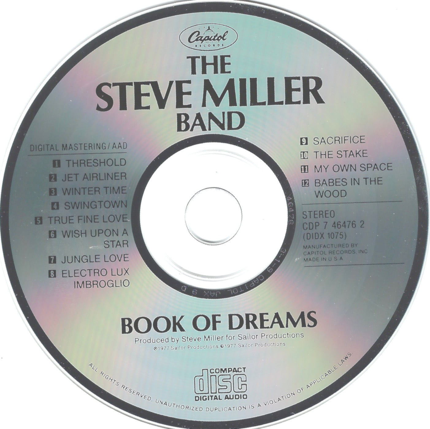 Steve Miller Band – Book of Dreams Music CD
