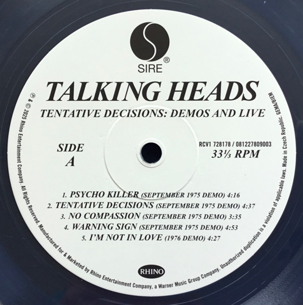 Talking Heads – Tentative Decisions: Demos & Live (LP + 7-inch Vinyl) Vinyl Record