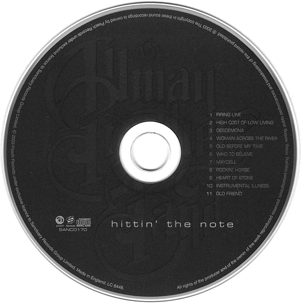 The Allman Brothers Band – Hittin the Note Music CD