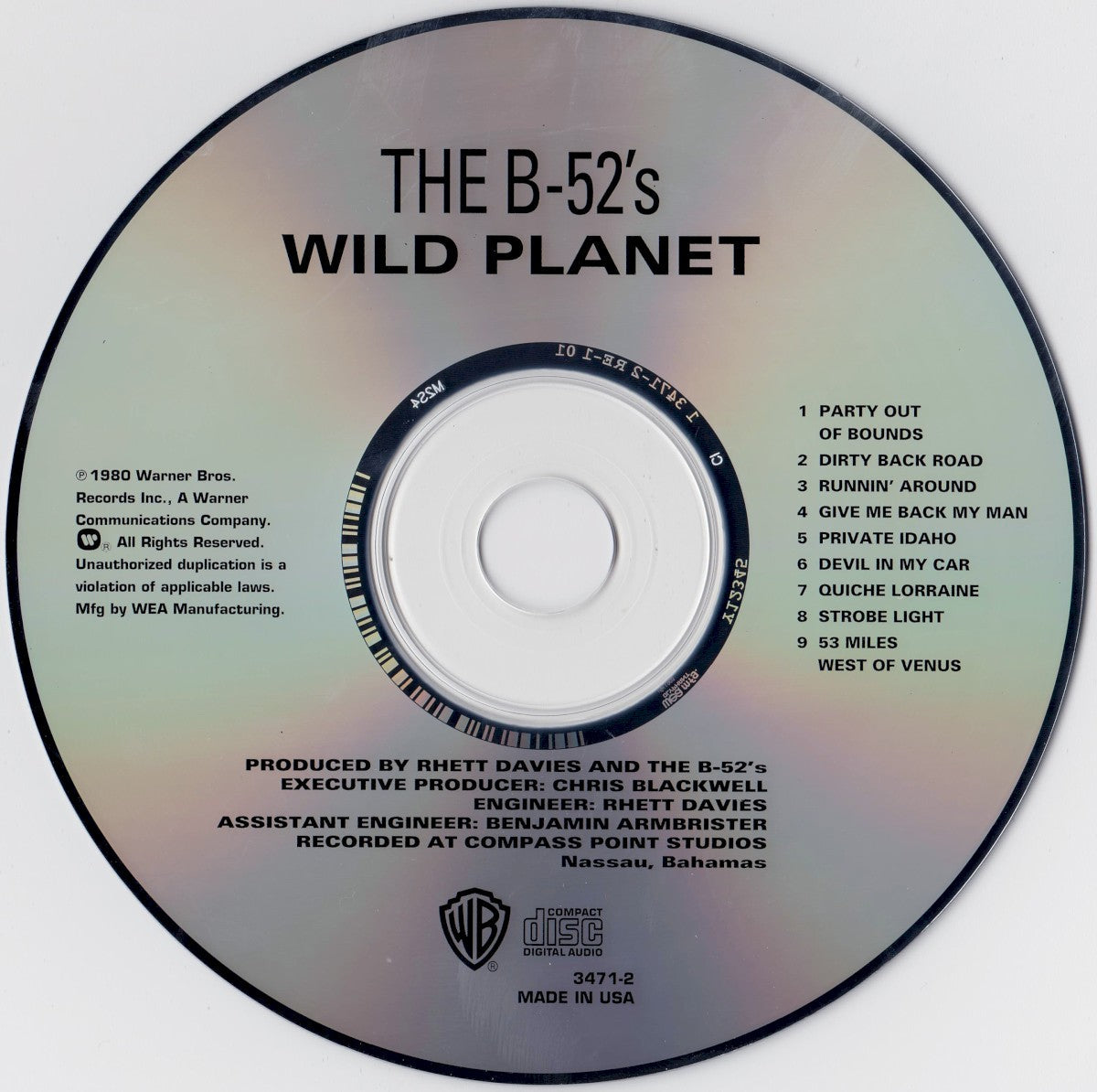 The B-52's – Wild Planet Music CD