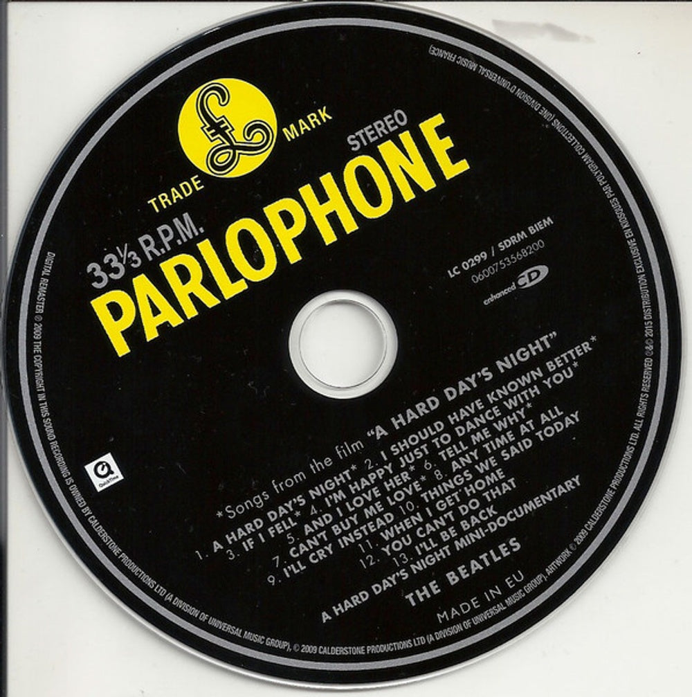 The Beatles – A Hard Day's Night Music CD