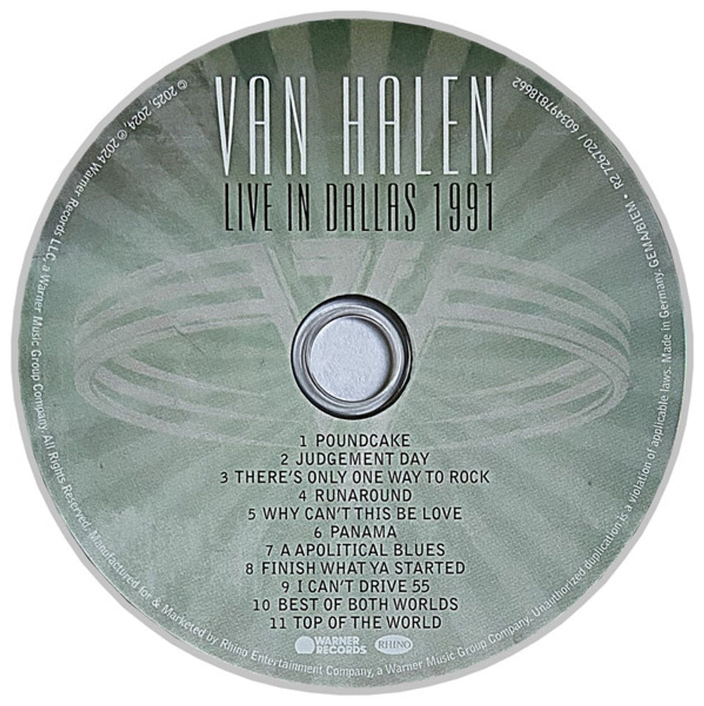 Van Halen – Live In Dallas 1991 Music CD