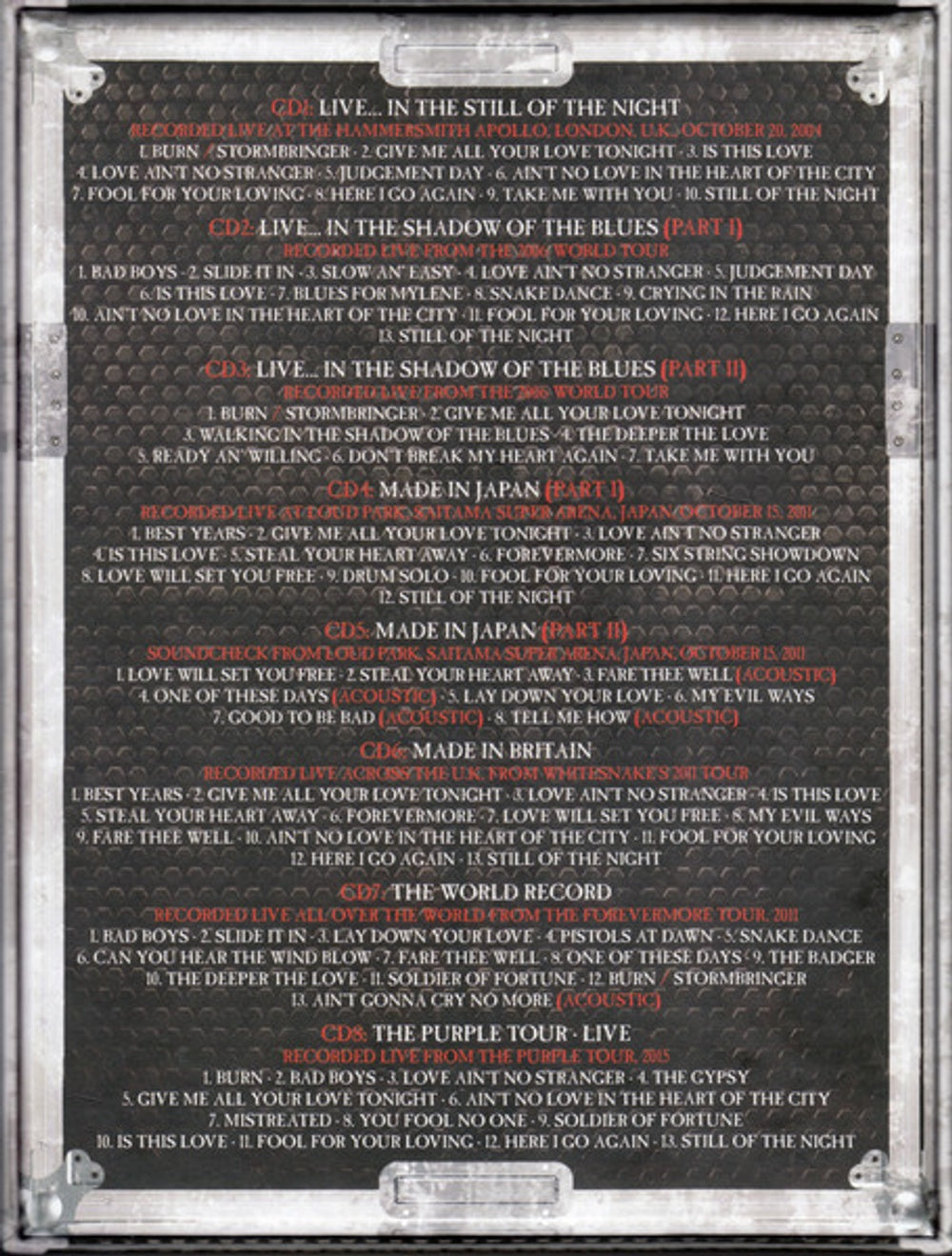 Whitesnake – Access All Areas: Live (8-CD)