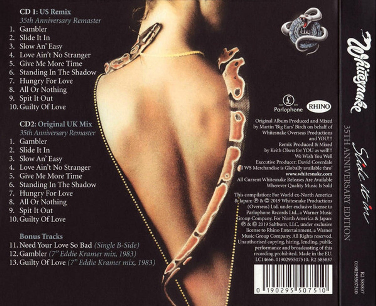 Whitesnake – Slide It In: 35th Anniversary Edition (2-CD) Music CD