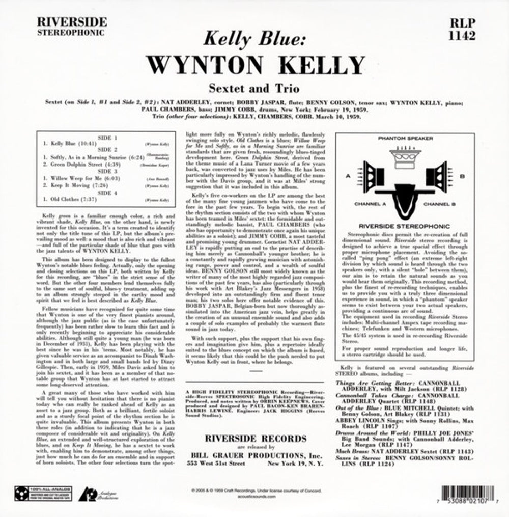 Wynton Kelly – Kelly Blue (2-LP Vinyl) Vinyl Record