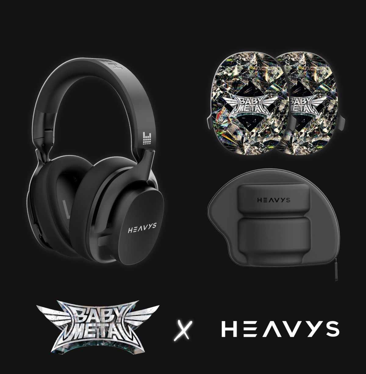 BABYMETAL Forth Limited Edition HEAVYS Headphone Shells & Headphone Bundle