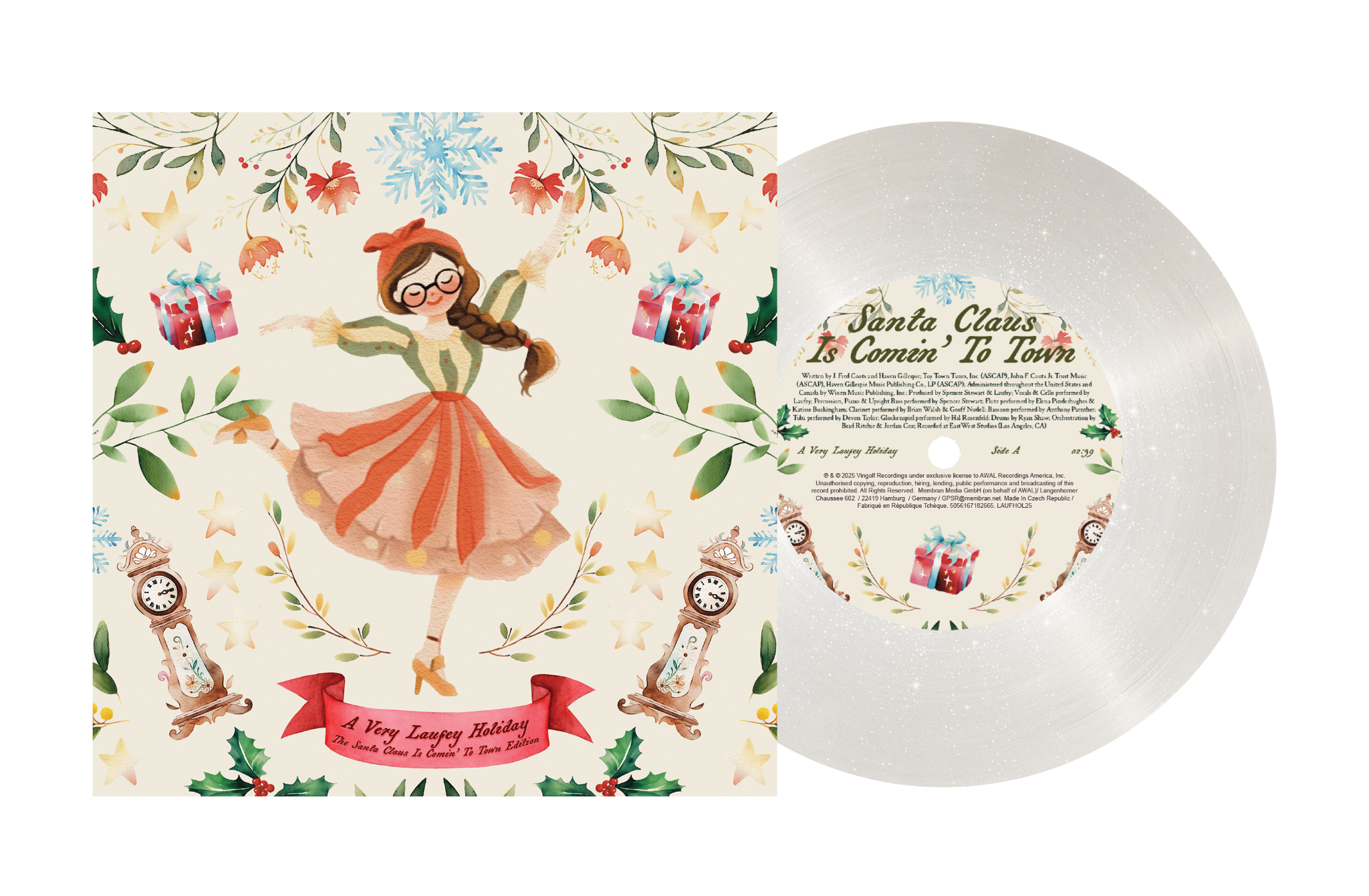 A Very Laufey Holiday: The Santa Claus Is Comin’ To Town Edition [Snow Globe Glitter 7'] Vinyl Record