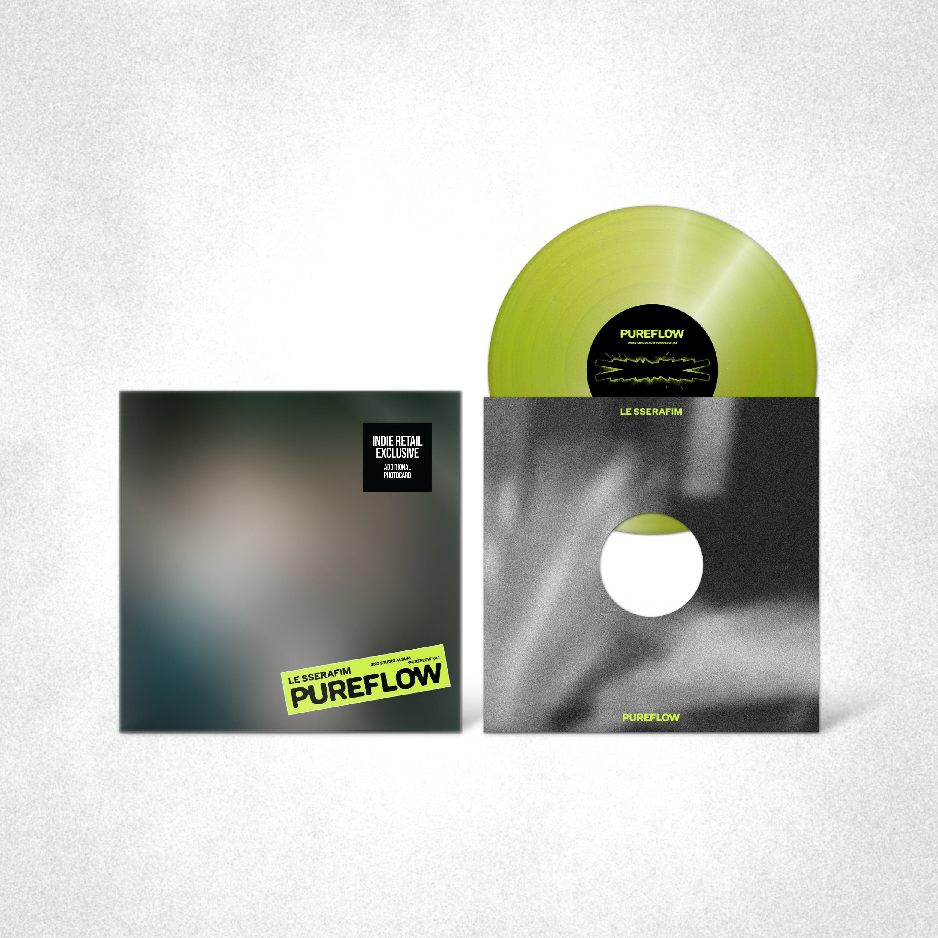 LE SSERAFIM - 2Nd Studio Album ‘Pureflow’ Pt.1 Vinyl [Electric Yellow Glitter Ver.] [Indie Exclusive] Vinyl Record