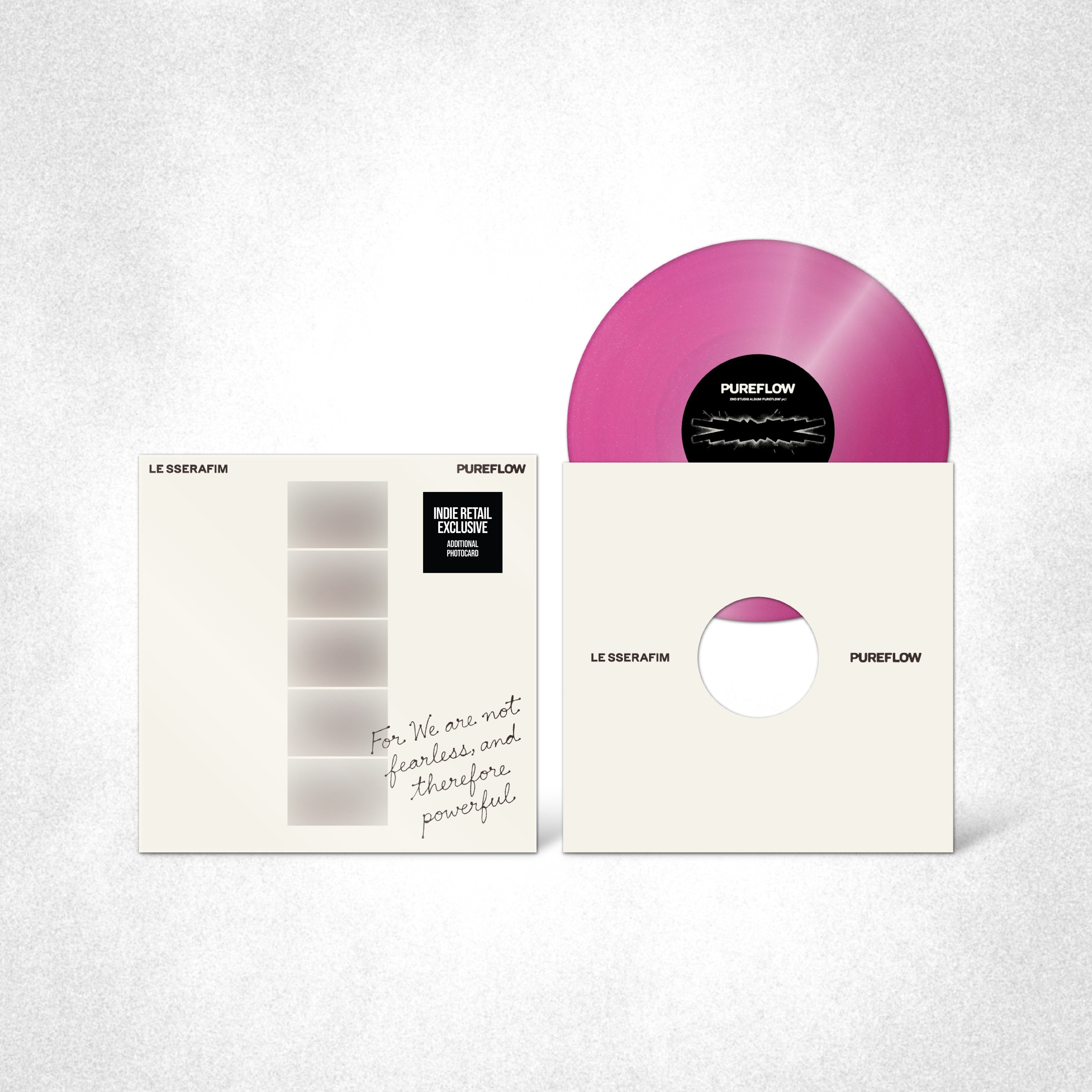 LE SSERAFIM - 2ND Studio Album ‘Pureflow’ Pt.1 Vinyl [Hot Pink Glitter Ver.] [Indie Exclusive] Vinyl Record