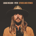 Lukas Nelson + POTR Sticks and Stones (IEX Blue/White Swirl) Vinyl Record