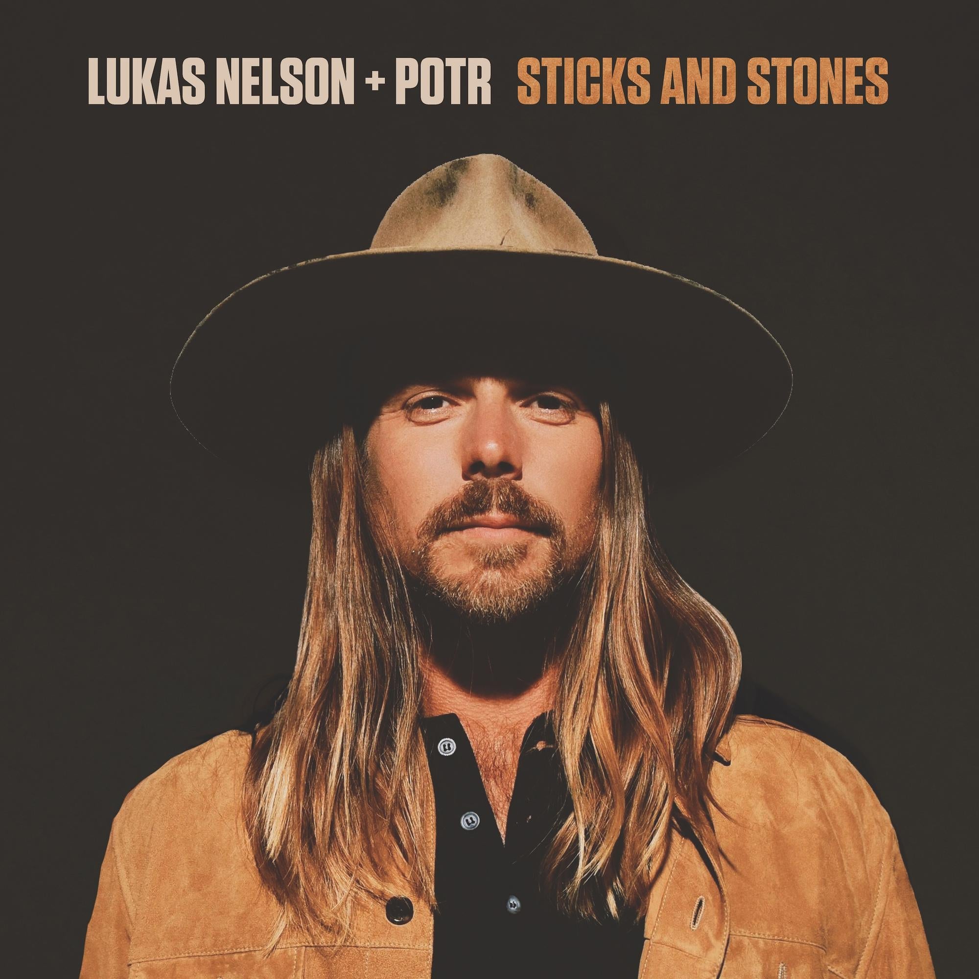 Lukas Nelson + POTR Sticks and Stones (IEX Blue/White Swirl) Vinyl Record
