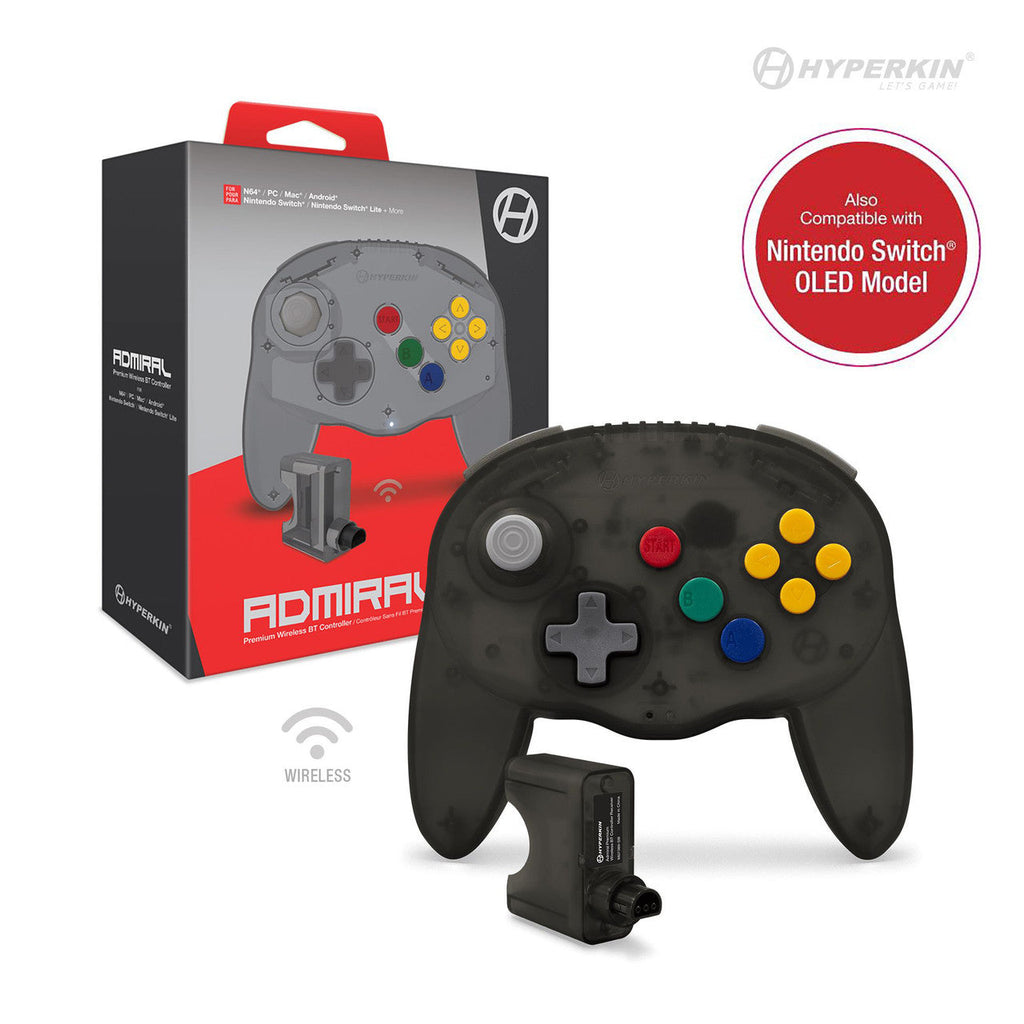 Hyperkin - N64 Admiral Premium Wireless BT Controller: Space Black - Hyperkin