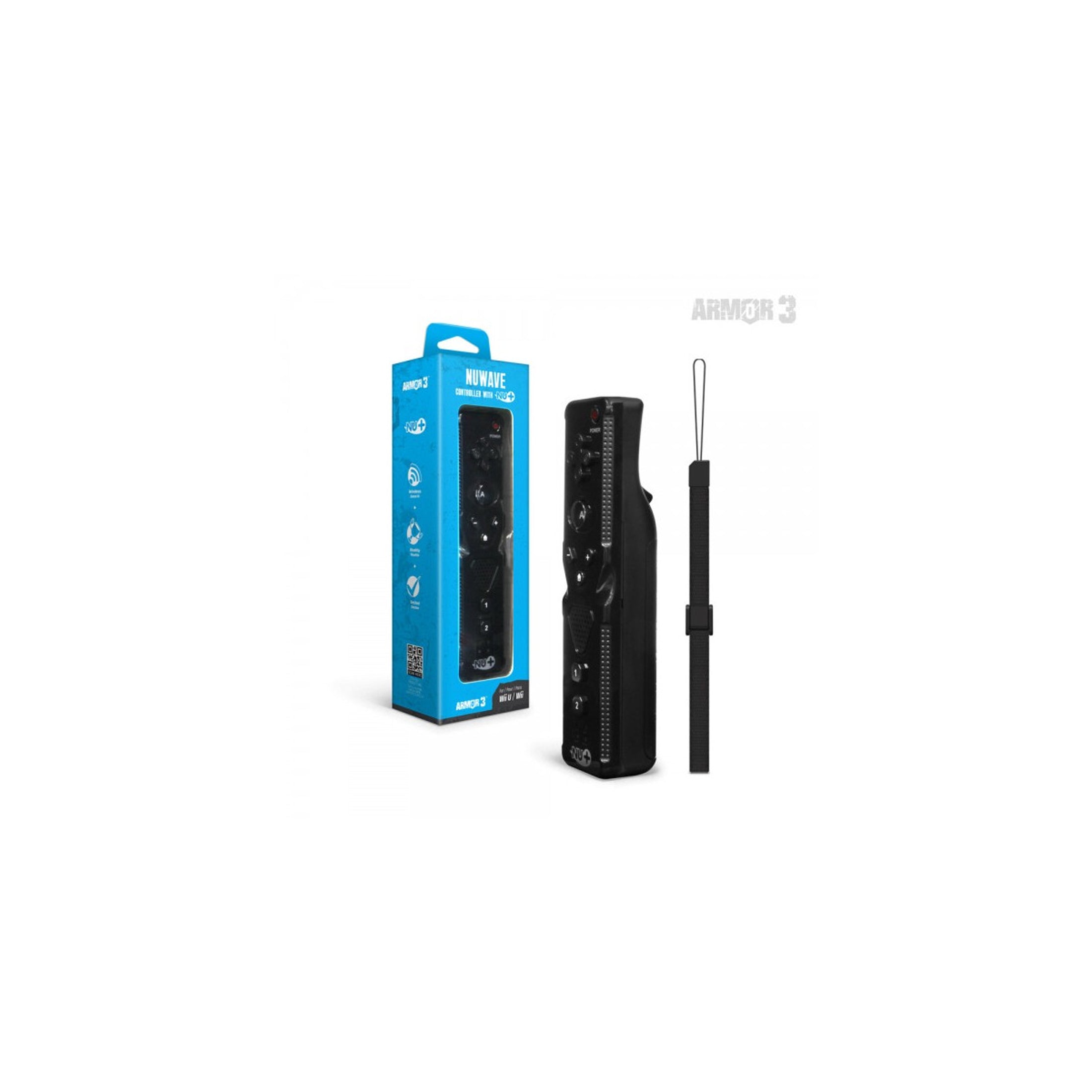 Wii / Wii U NuWave Controller Remote: Black - Armor3