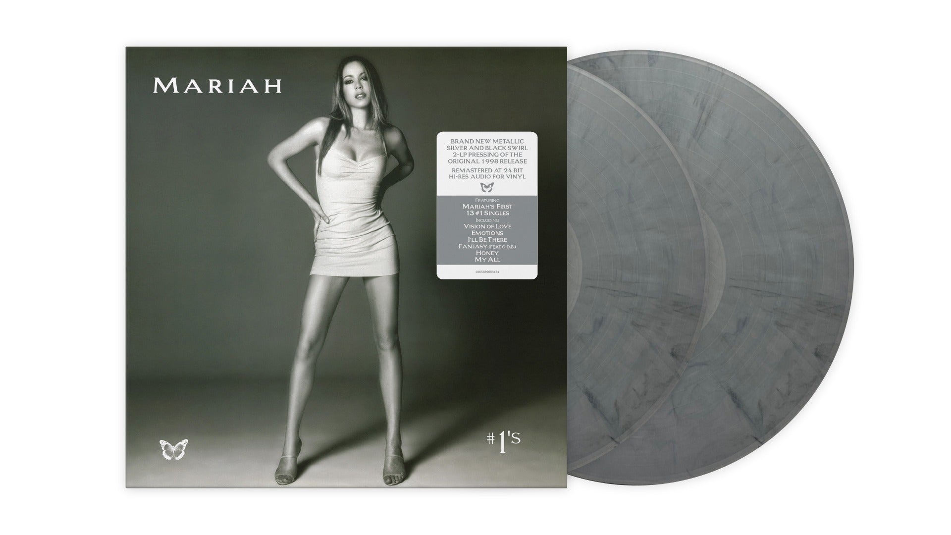 Mariah Carey #1's (Bonus Tracks, Colored Vinyl, Silver & Black Swirl) (2 Lp's) Vinyl Record