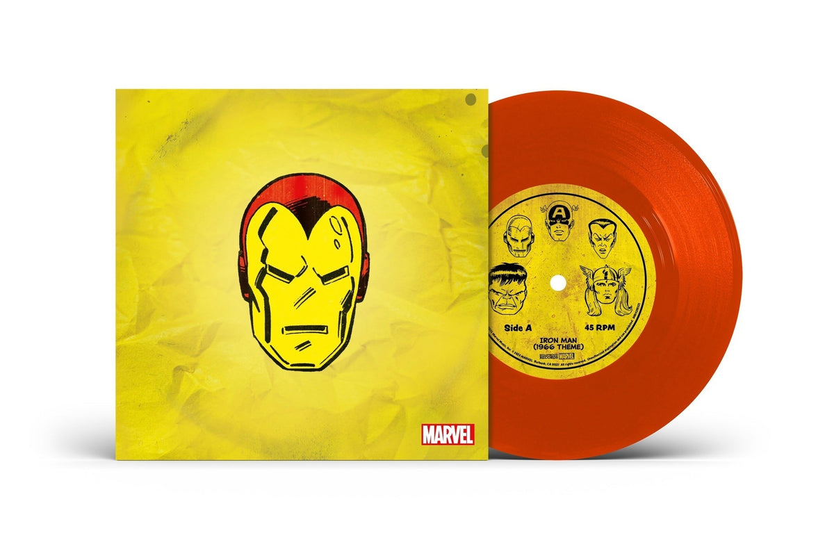 PRE-ORDER: Marvel Chorus - Iron Man (1966 Theme) / Merry Marvel Marching Society [Translucent Red 7" Single] Vinyl Record