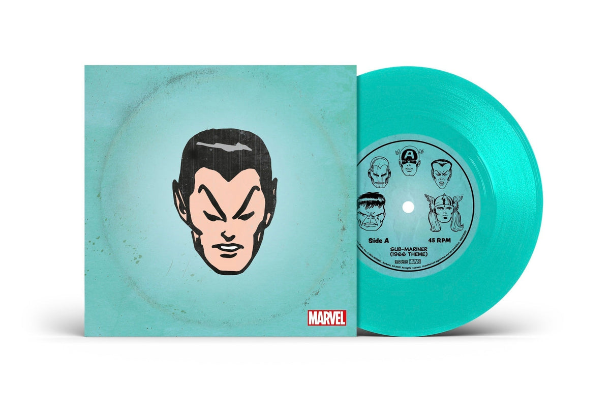 PRE-ORDER: Marvel Chorus - Sub-Mariner (1966 Theme) / Merry Marvel Marching Society [Translucent Sea Foam 7" Single] Vinyl Record